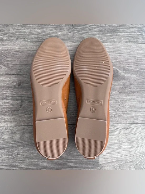 EVERLANE The Italian Leather Day Glove Ballet Flat Size 7 Toasted Almond Brown - Picture 8 of 8